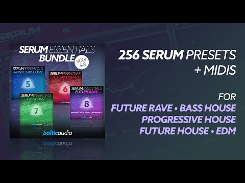 Sound demo of Serum Essentials Bundle Vols 5 to 8 royalty-free Serum preset and MIDI bundle by baltic audio