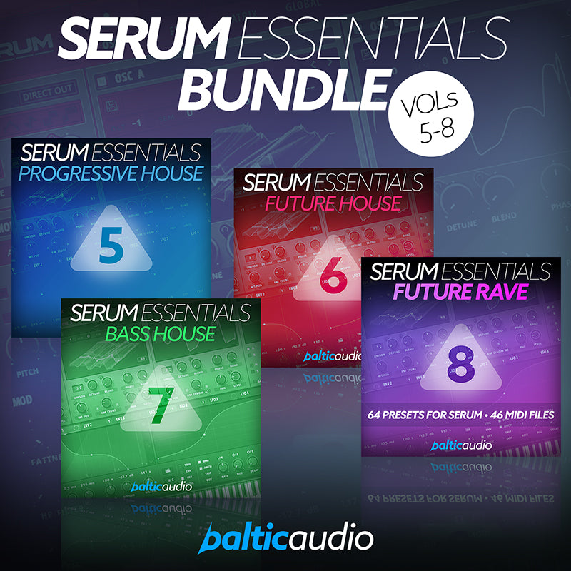 Serum Essentials Bundle Vols 5 to 8 royalty-free Serum preset bundle by baltic audio
